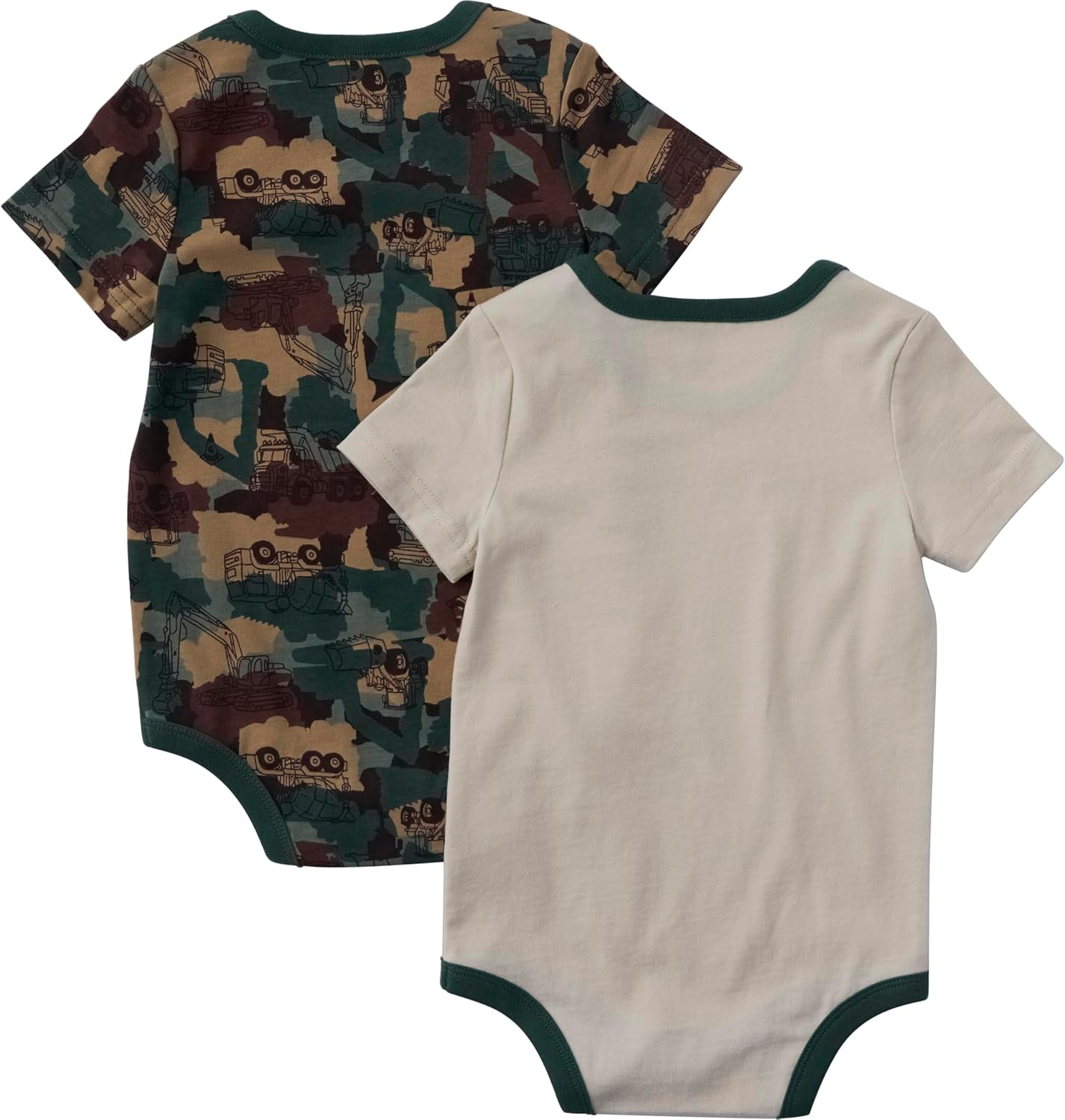 image:imageCarhartt Baby Boys Set of Two Printed Short Sleeve Knit BodysuitGreen and Beige Camo Construction