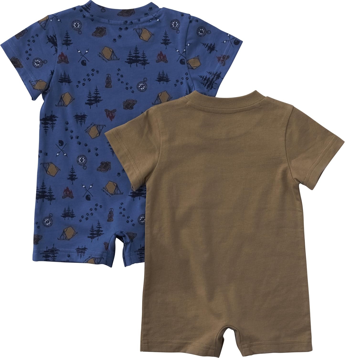 image:imageCarhartt Baby Boys Set of Two Short Sleeve Shorts Knit Romper SetBeige and Blue Outdoors Camping