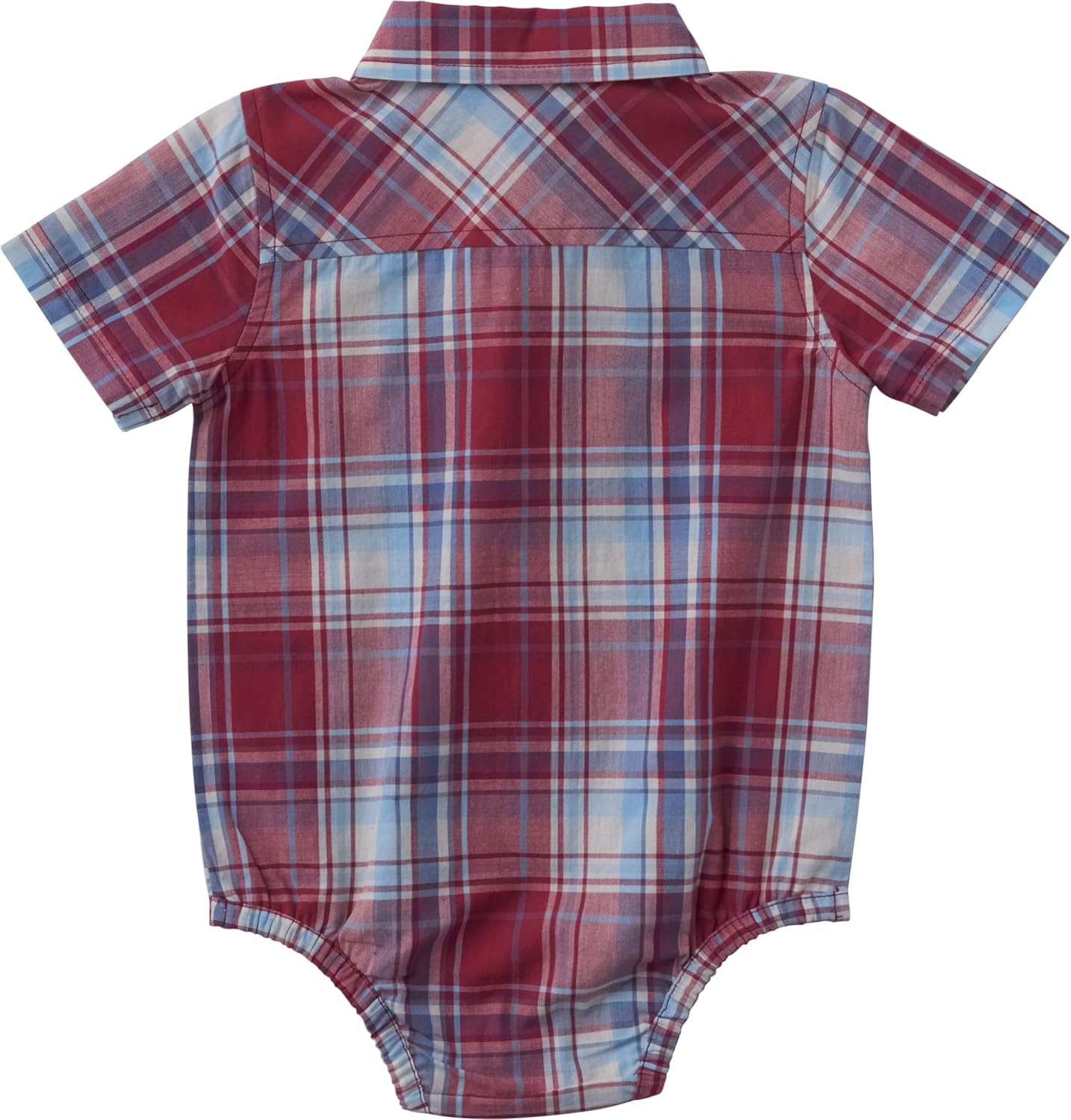 image:imageCarhartt Baby Boys Short Sleeve Plaid Woven Bodysuit with CollarCardinal Red Plaid