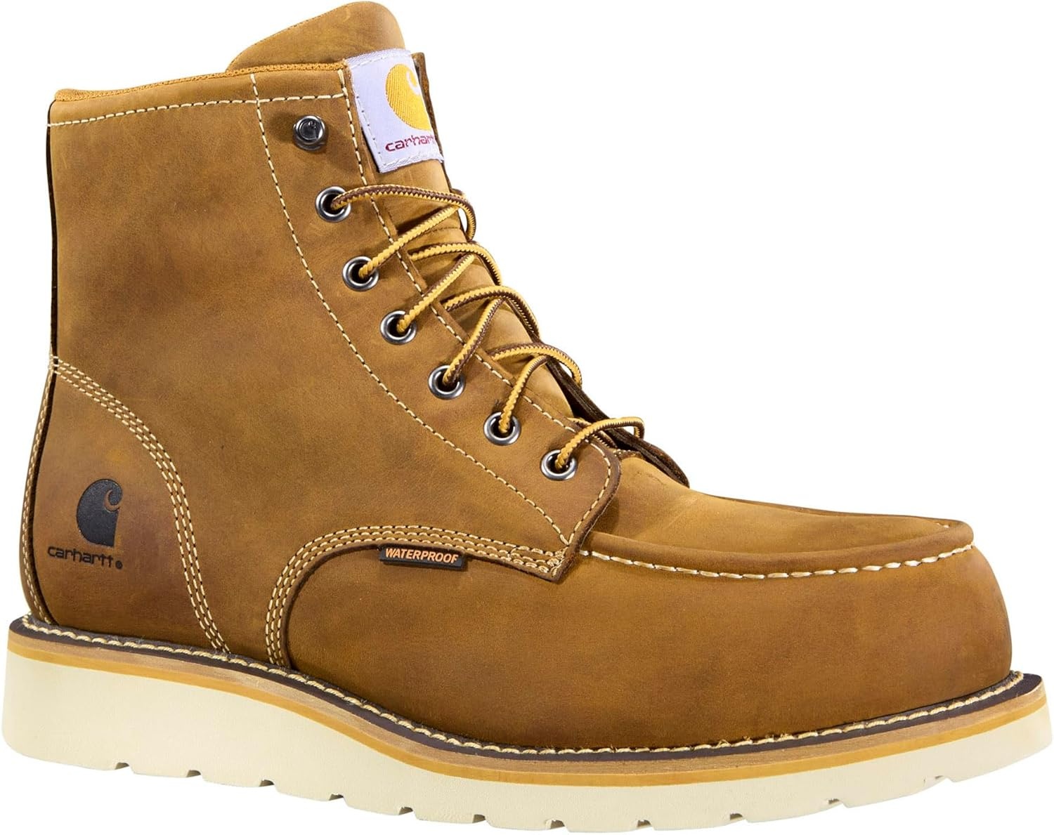 image:imageCarhartt Footwear FW6425M 6 Waterproof Moc Nano Toe Wedge Work BootLight Brown