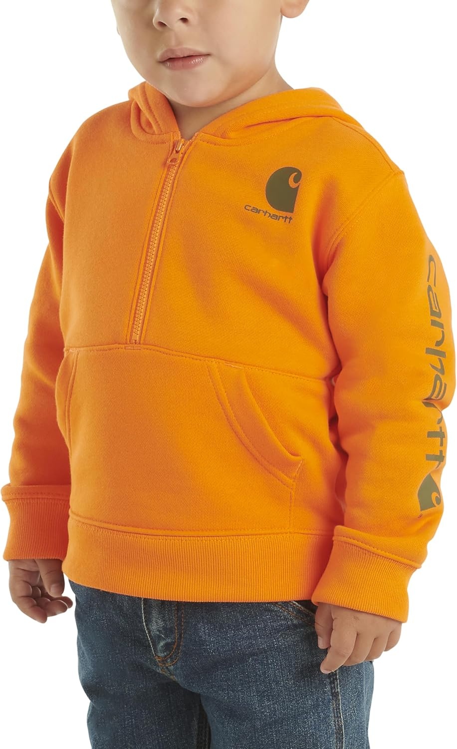 image:imageCarhartt Kids CA6273 LongSleeve HalfZip Sweatshirt BoysExotic Orange