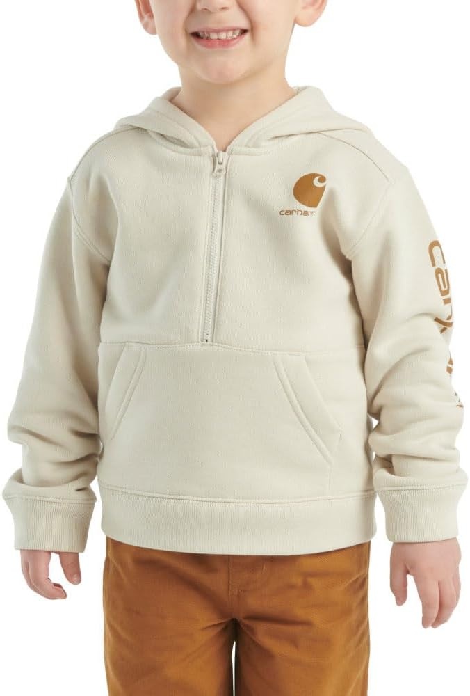 image:imageCarhartt Kids CA6273 LongSleeve HalfZip Sweatshirt BoysMalt Beige