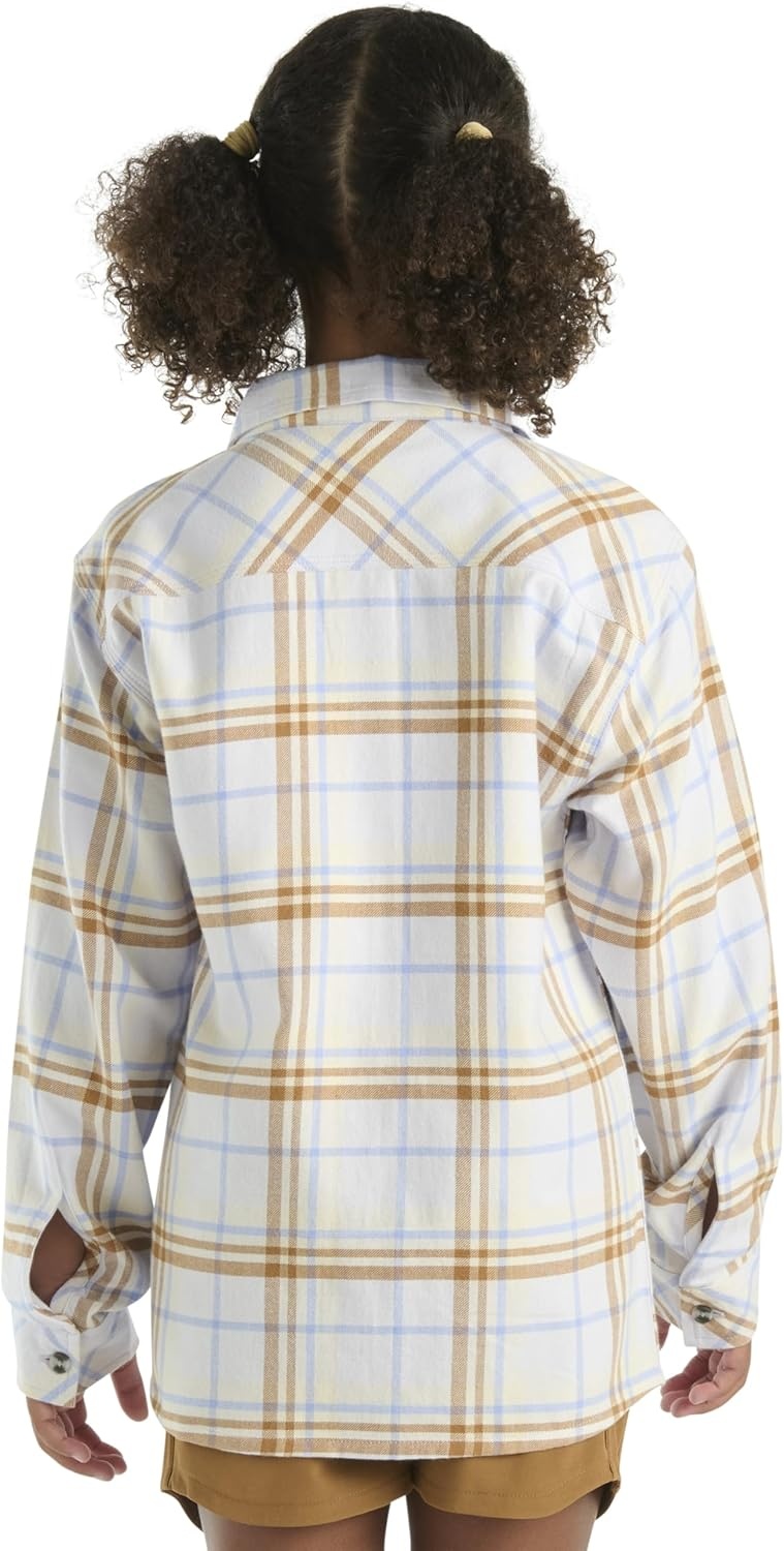 image:imageCarhartt Kids CE9157 LongSleeve Pocket Flannel Shirt GirlsPastel Purple