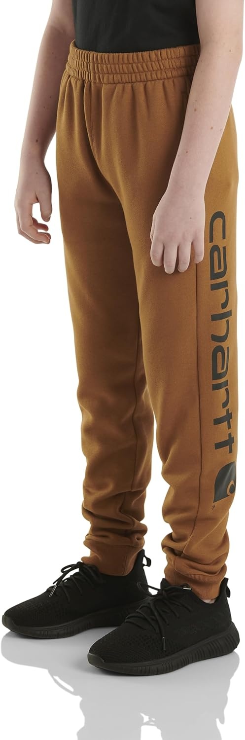 image:imageCarhartt Kids CK8429 Fleece Logo Sweatpant BoysBrown Classic