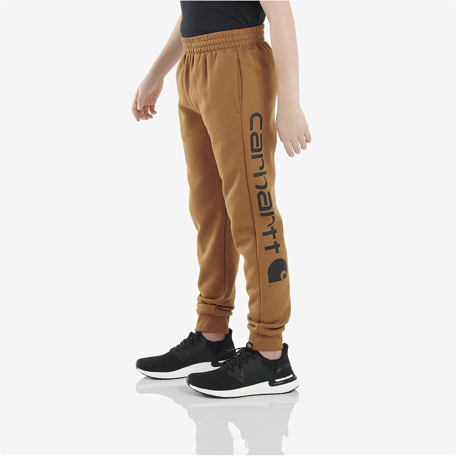 image:imageCarhartt Kids CK8429 Fleece Logo Sweatpant BoysCarhartt Brown