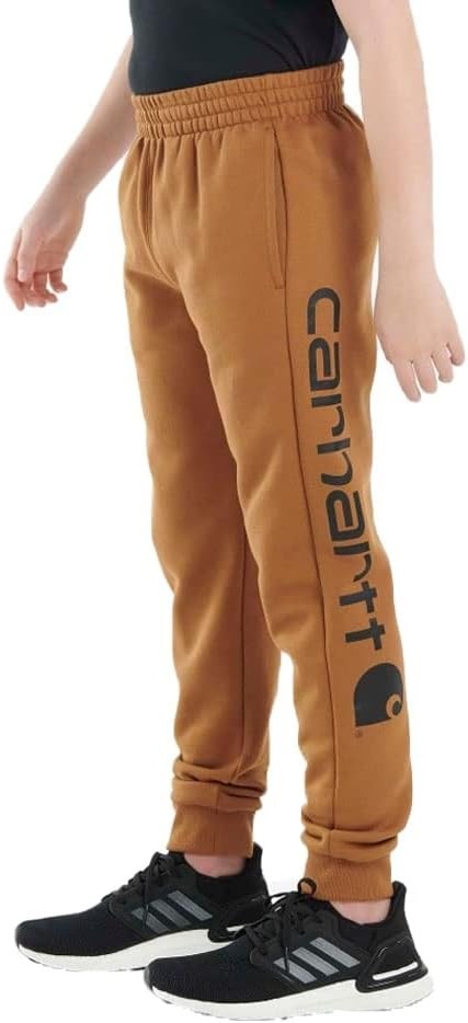 image:imageCarhartt Kids CK8429 Fleece Logo Sweatpant BoysCarhartt Brown