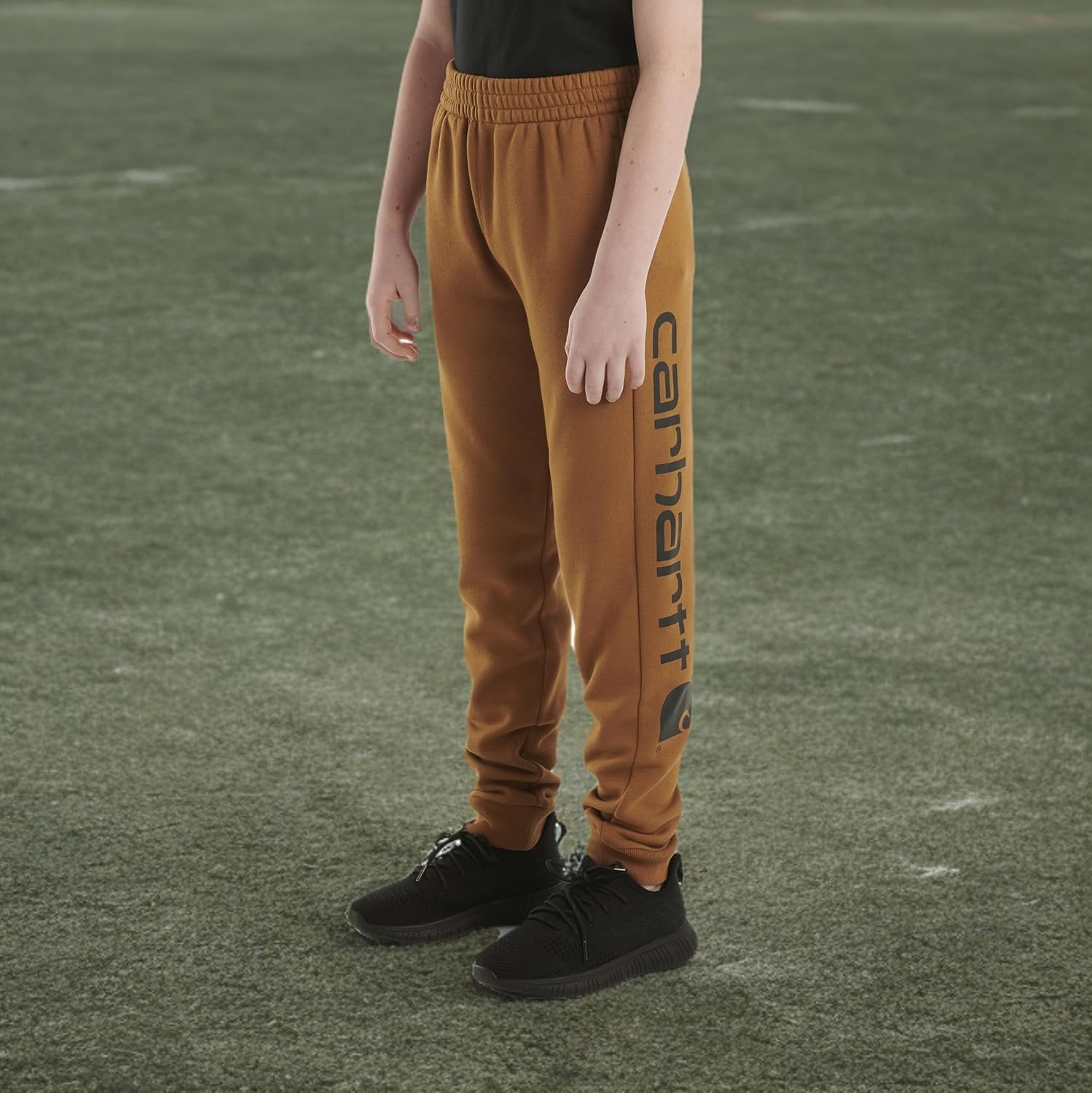 image:imageCarhartt Kids CK8429 Fleece Logo Sweatpant BoysCarhartt Brown Classic