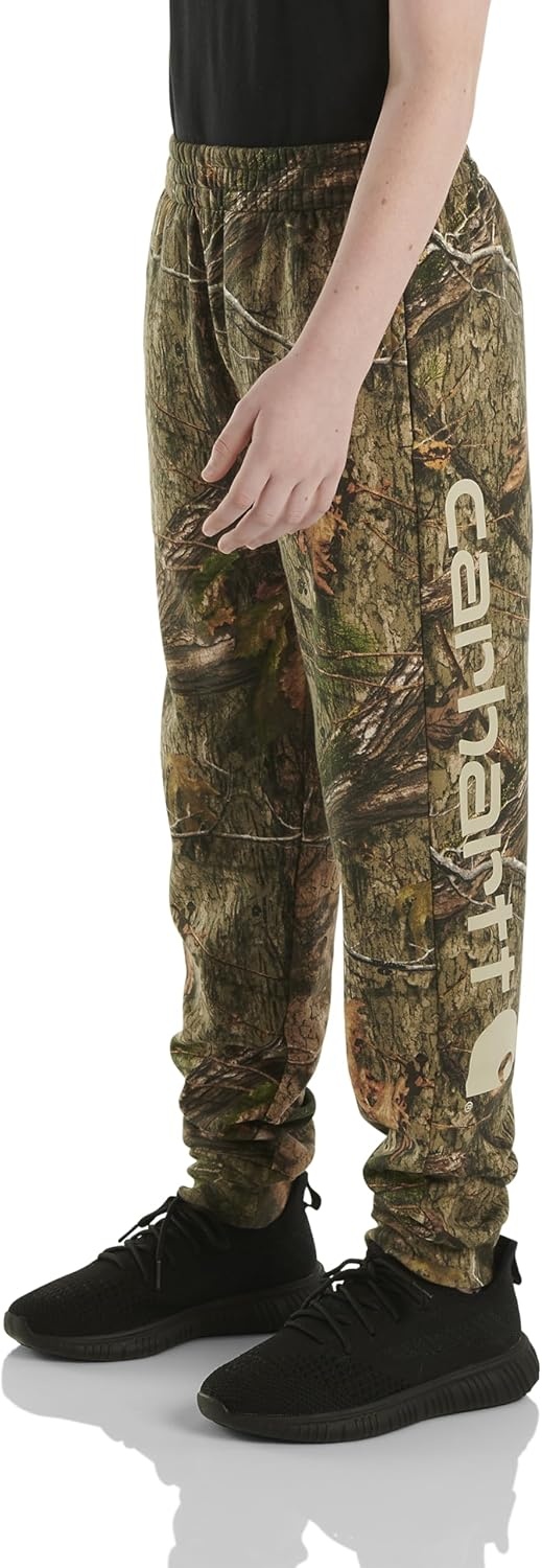 image:imageCarhartt Kids CK8429 Fleece Logo Sweatpant BoysMossy Oak Country Dna Camo