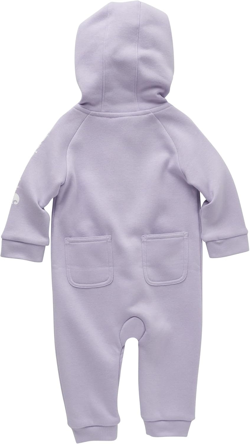 image:imageCarhartt Kids CM9732 LongSleeve Fleece ZipFront Hooded Coverall GirlsTropical Peach