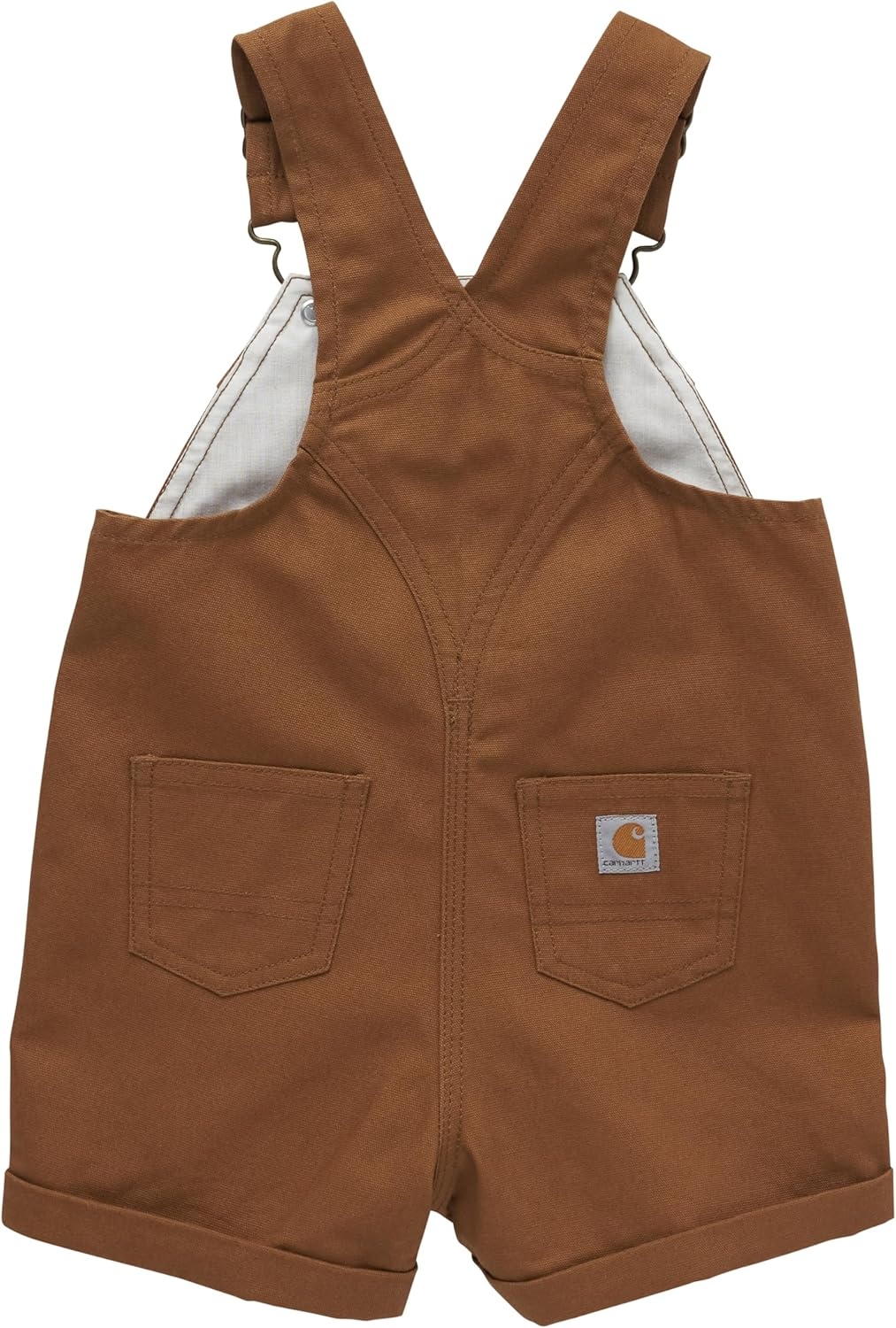 image:imageCarhartt Kids CM9748 Canvas Ruffle Front Shortall GirlsCarhartt Brown