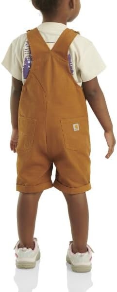 image:imageCarhartt Kids CM9748 Canvas Ruffle Front Shortall GirlsCarhartt Brown