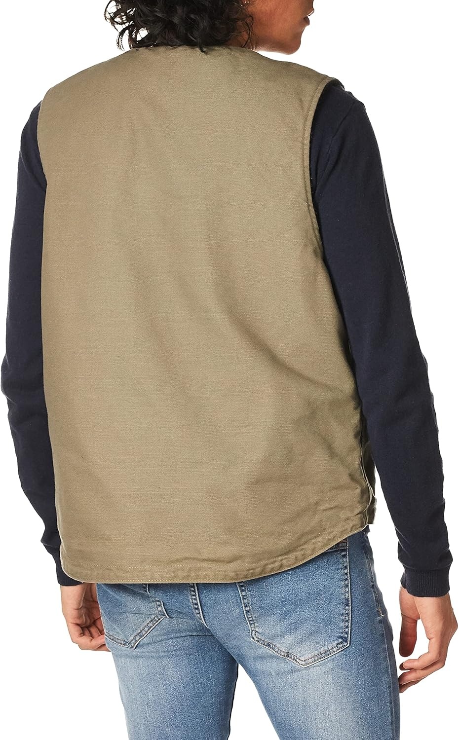 image:imageCarhartt Mens 104394 Washed Duck Vest Sherpa LinedDriftwood