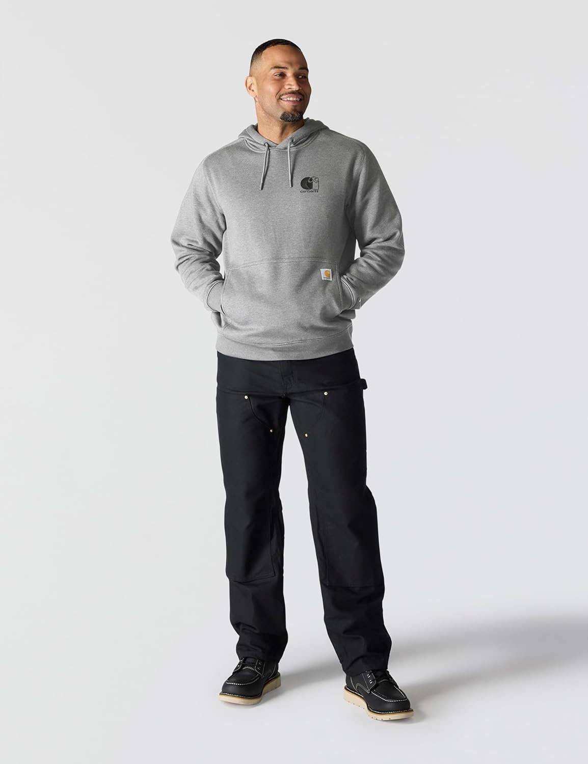 image:imageCarhartt Mens 106655 Force Relaxed Fit Lightweight Logo Graphic SweatAsphalt Heather