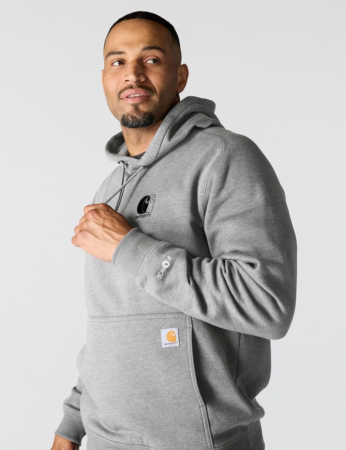 image:imageCarhartt Mens 106655 Force Relaxed Fit Lightweight Logo Graphic SweatAsphalt Heather