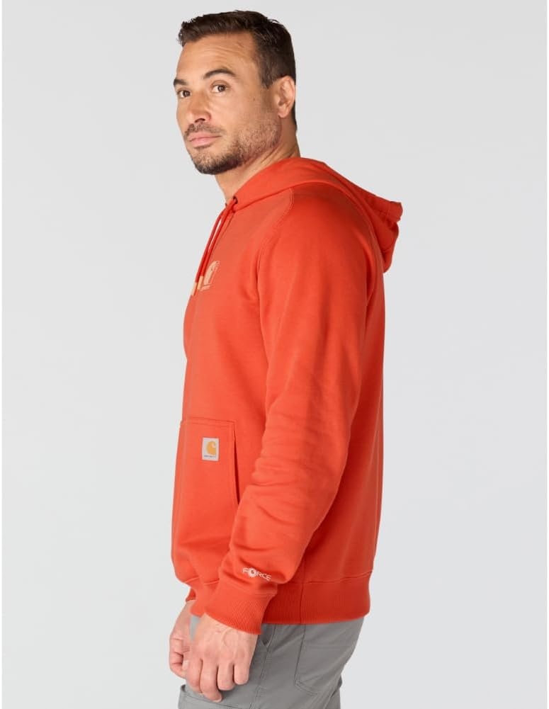 image:imageCarhartt Mens 106655 Force Relaxed Fit Lightweight Logo Graphic SweatAtomic Red