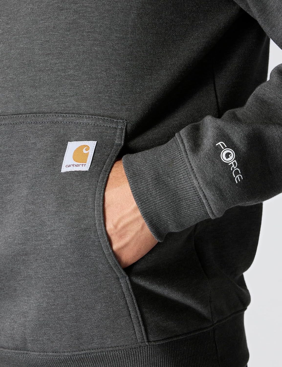 image:imageCarhartt Mens 106655 Force Relaxed Fit Lightweight Logo Graphic SweatCarbon Heather