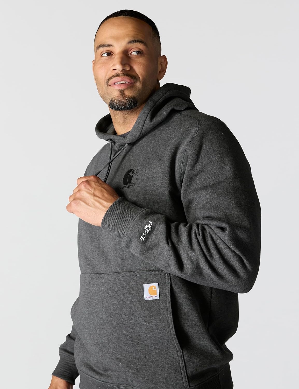 image:imageCarhartt Mens 106655 Force Relaxed Fit Lightweight Logo Graphic SweatCarbon Heather