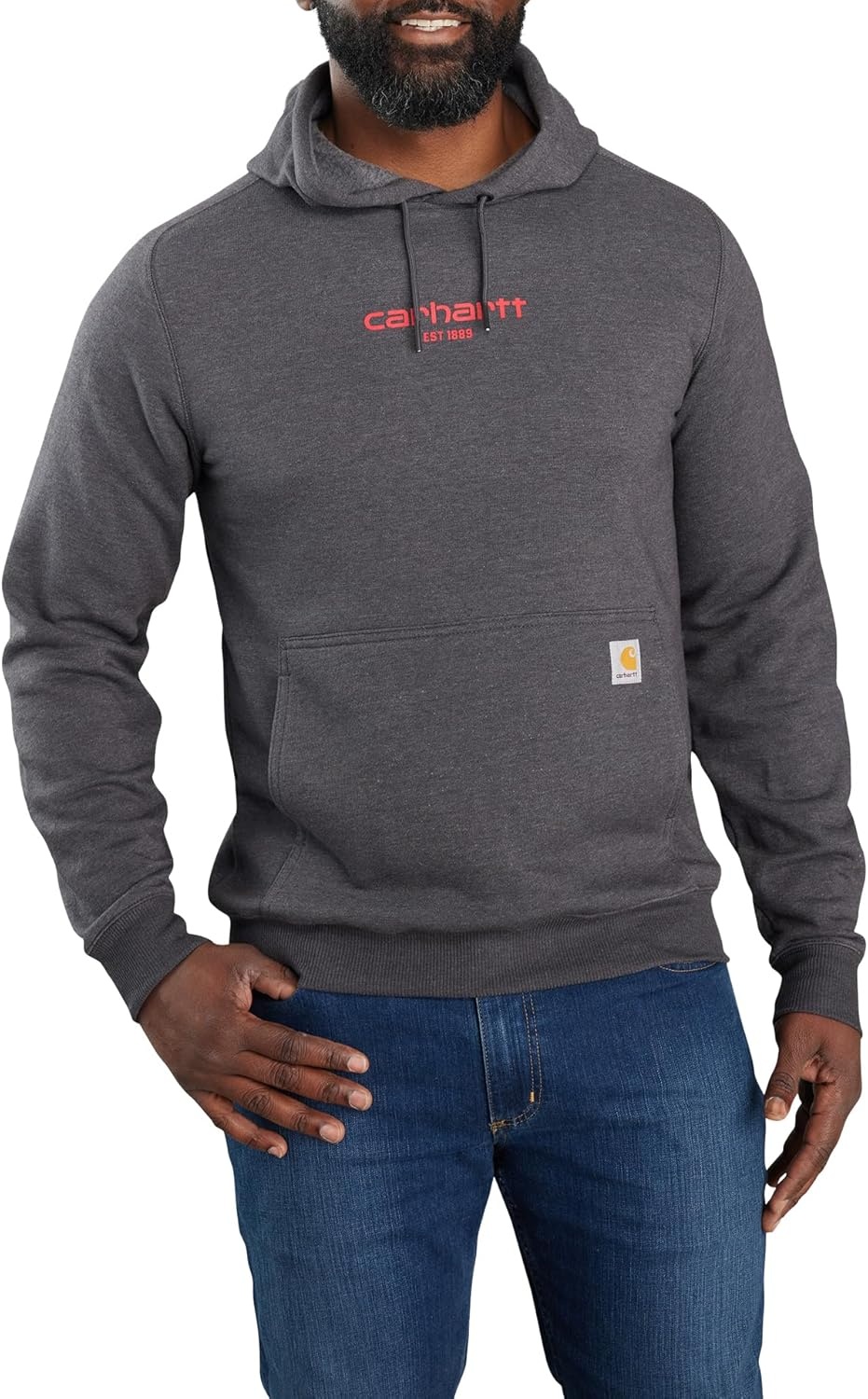 image:imageCarhartt Mens 106655 Force Relaxed Fit Lightweight Logo Graphic SweatCarbon Heather Closeout