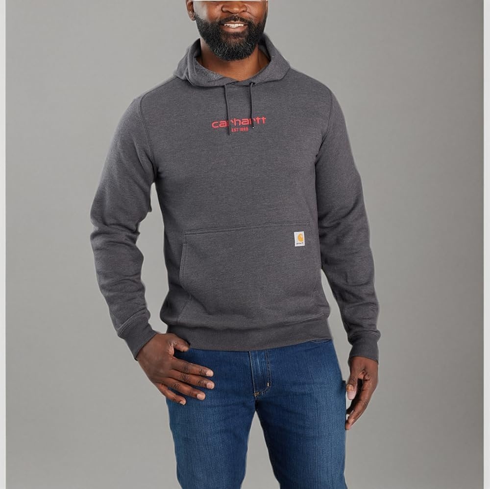 image:imageCarhartt Mens 106655 Force Relaxed Fit Lightweight Logo Graphic SweatCarbon Heather Closeout