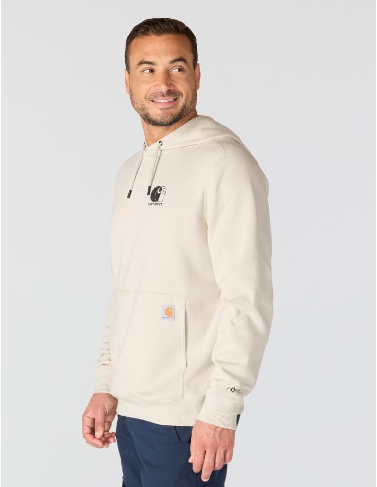 image:imageCarhartt Mens 106655 Force Relaxed Fit Lightweight Logo Graphic SweatCobblestone