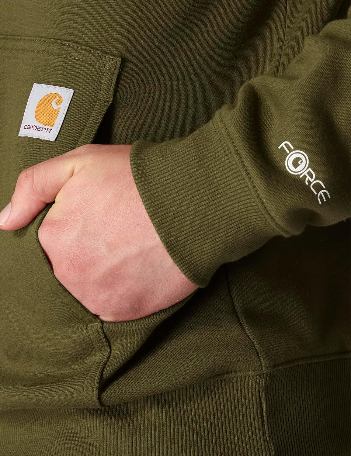 image:imageCarhartt Mens 106655 Force Relaxed Fit Lightweight Logo Graphic SweatDark Bronzed Green