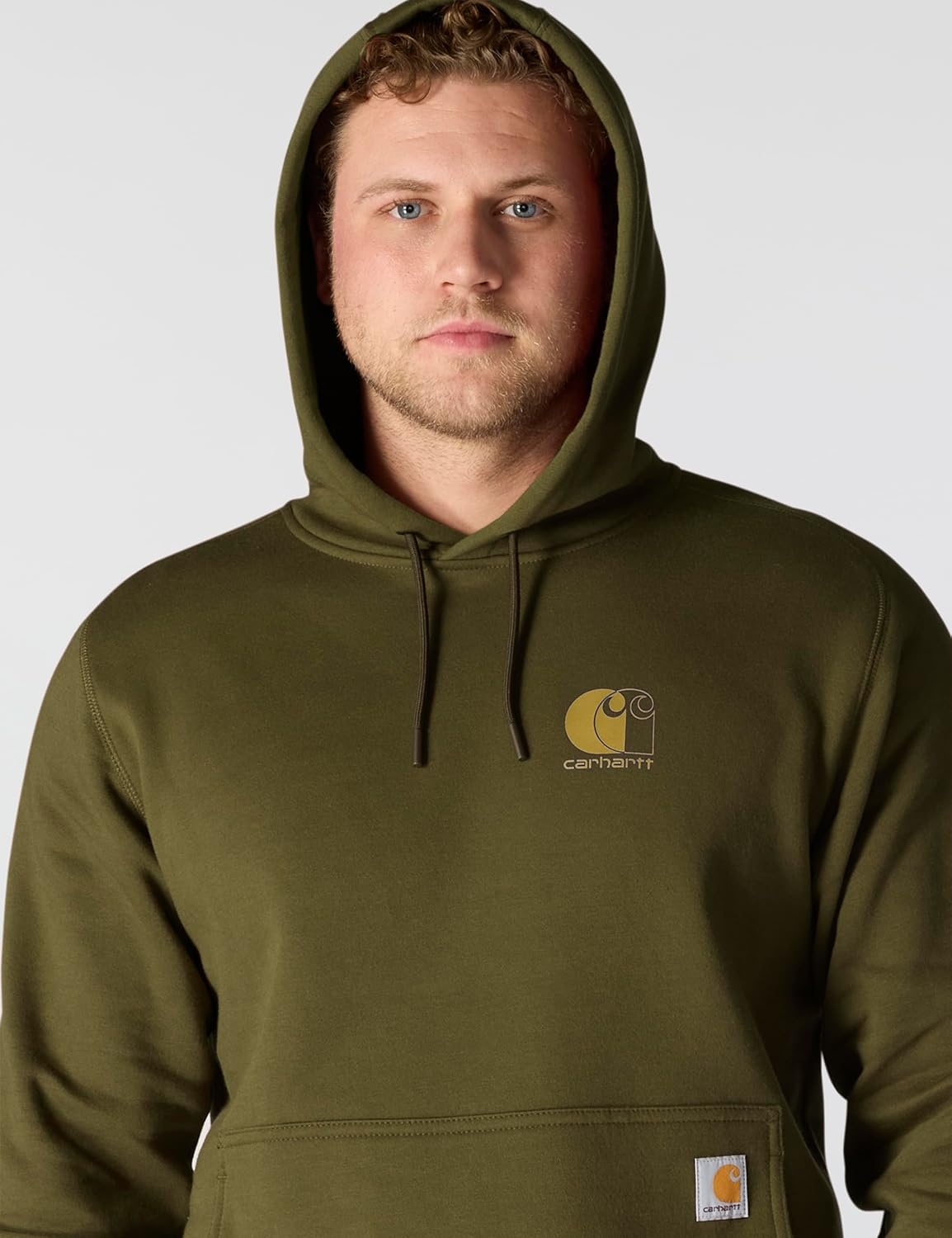 image:imageCarhartt Mens 106655 Force Relaxed Fit Lightweight Logo Graphic SweatDark Bronzed Green