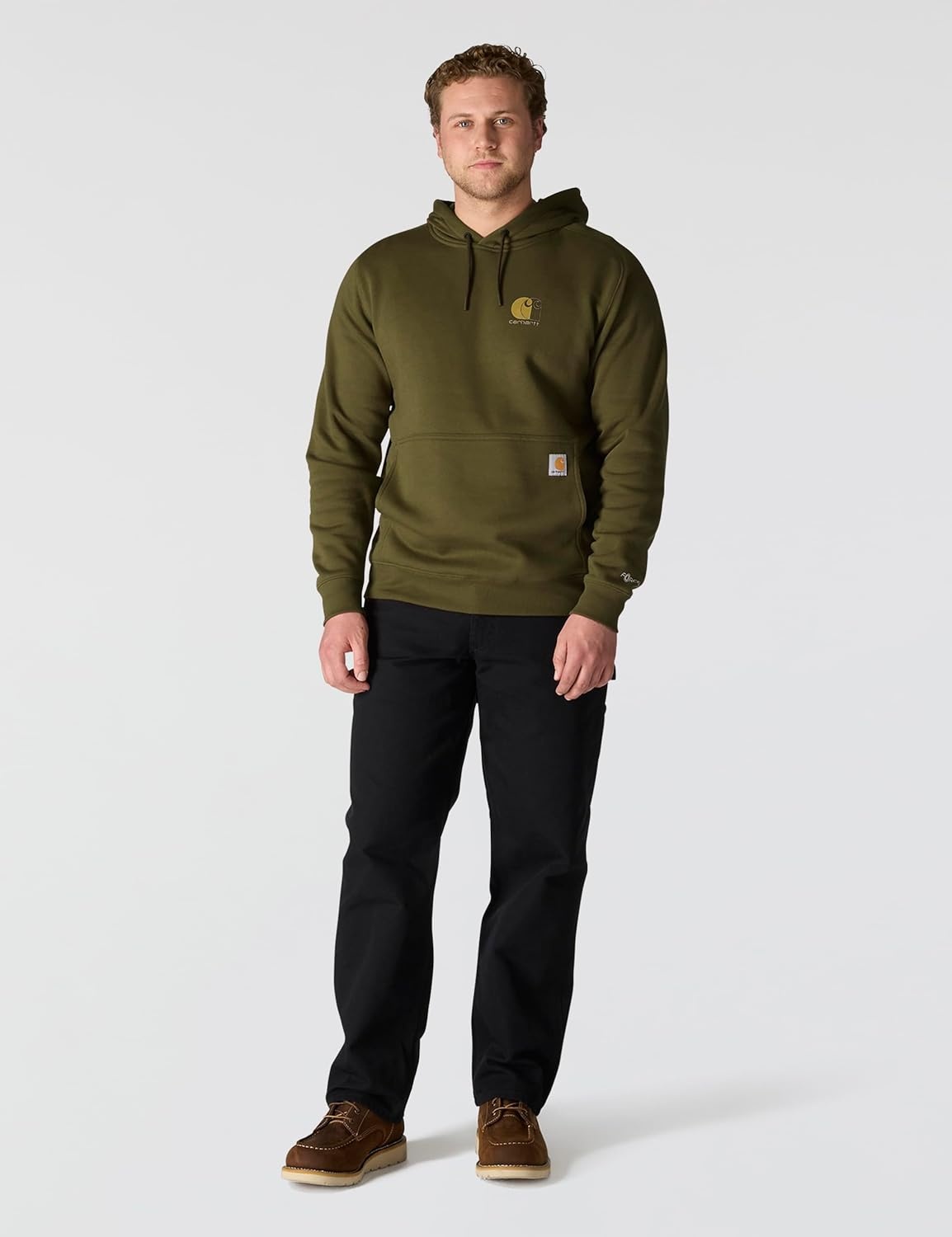 image:imageCarhartt Mens 106655 Force Relaxed Fit Lightweight Logo Graphic SweatDark Bronzed Green