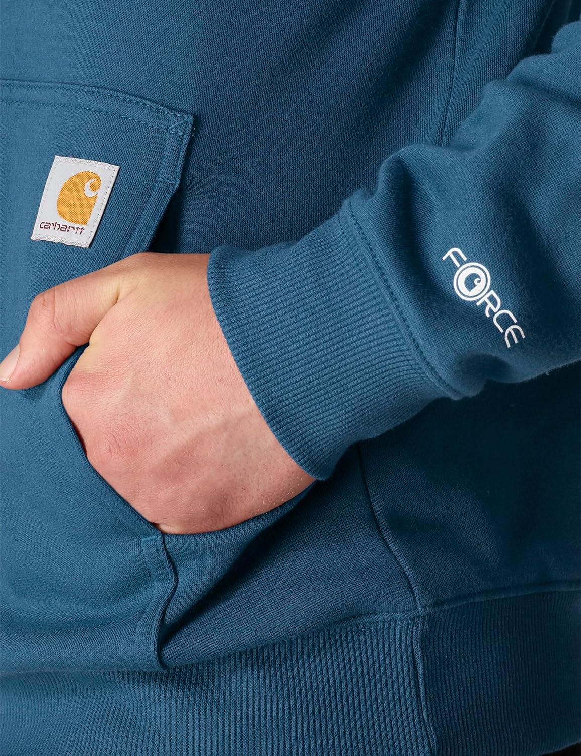 image:imageCarhartt Mens 106655 Force Relaxed Fit Lightweight Logo Graphic SweatDark Horizon Blue