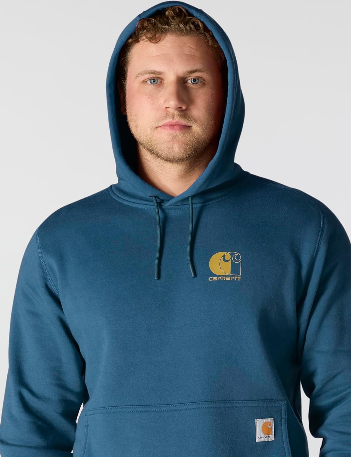 image:imageCarhartt Mens 106655 Force Relaxed Fit Lightweight Logo Graphic SweatDark Horizon Blue