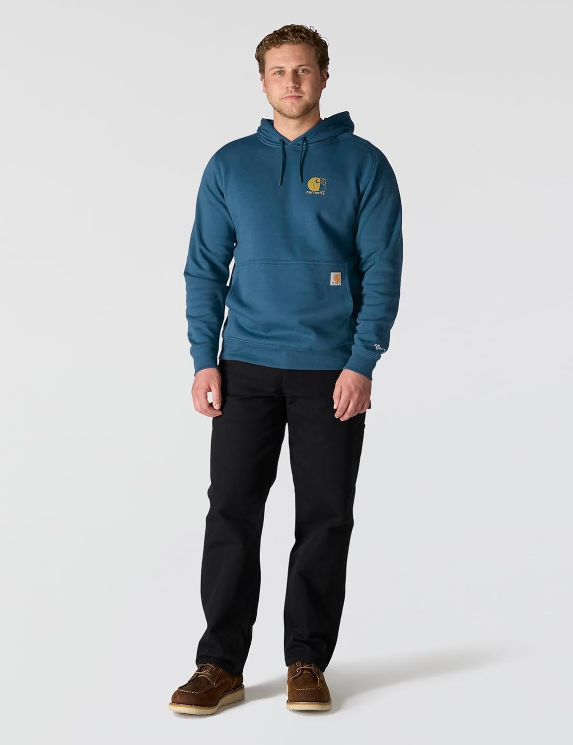 image:imageCarhartt Mens 106655 Force Relaxed Fit Lightweight Logo Graphic SweatDark Horizon Blue