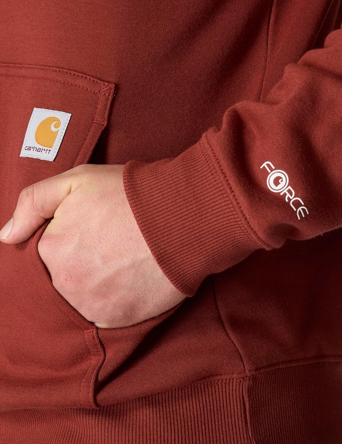 image:imageCarhartt Mens 106655 Force Relaxed Fit Lightweight Logo Graphic SweatDark Spice Red