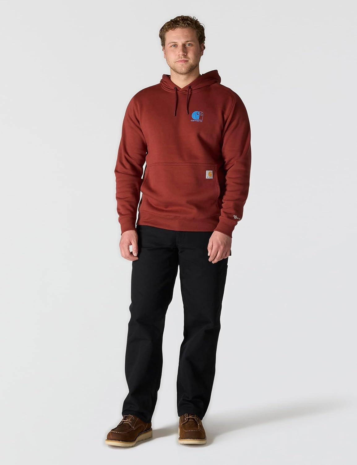 image:imageCarhartt Mens 106655 Force Relaxed Fit Lightweight Logo Graphic SweatDark Spice Red