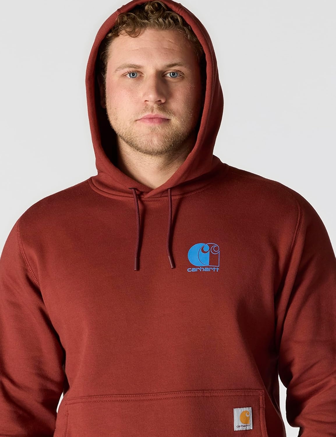 image:imageCarhartt Mens 106655 Force Relaxed Fit Lightweight Logo Graphic SweatDark Spice Red