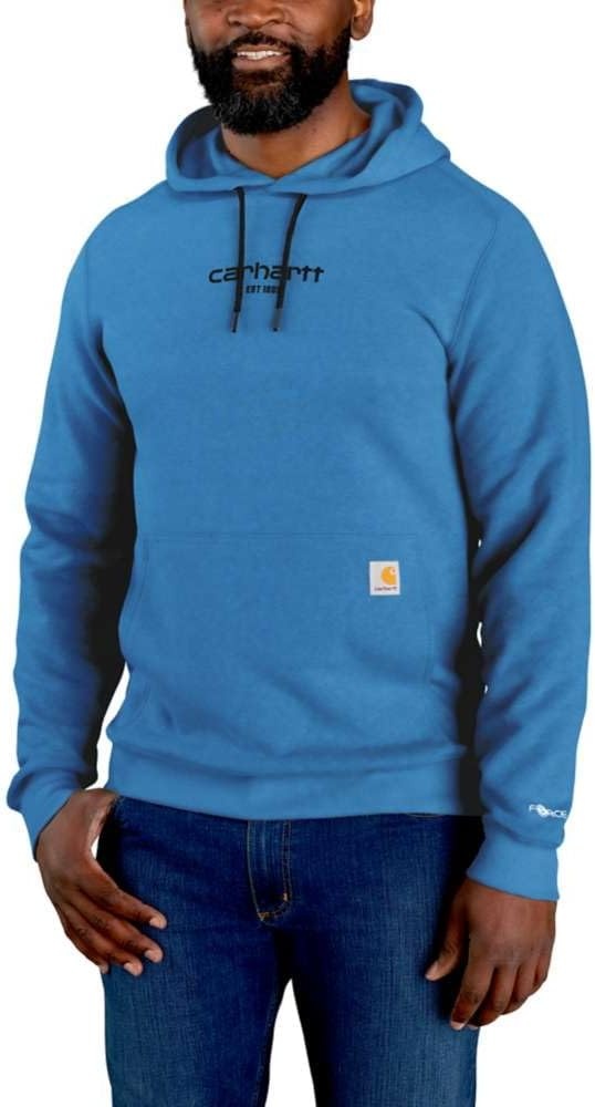 image:imageCarhartt Mens 106655 Force Relaxed Fit Lightweight Logo Graphic SweatEngineer Blue Heather