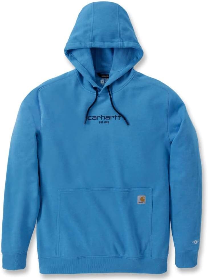 image:imageCarhartt Mens 106655 Force Relaxed Fit Lightweight Logo Graphic SweatEngineer Blue Heather