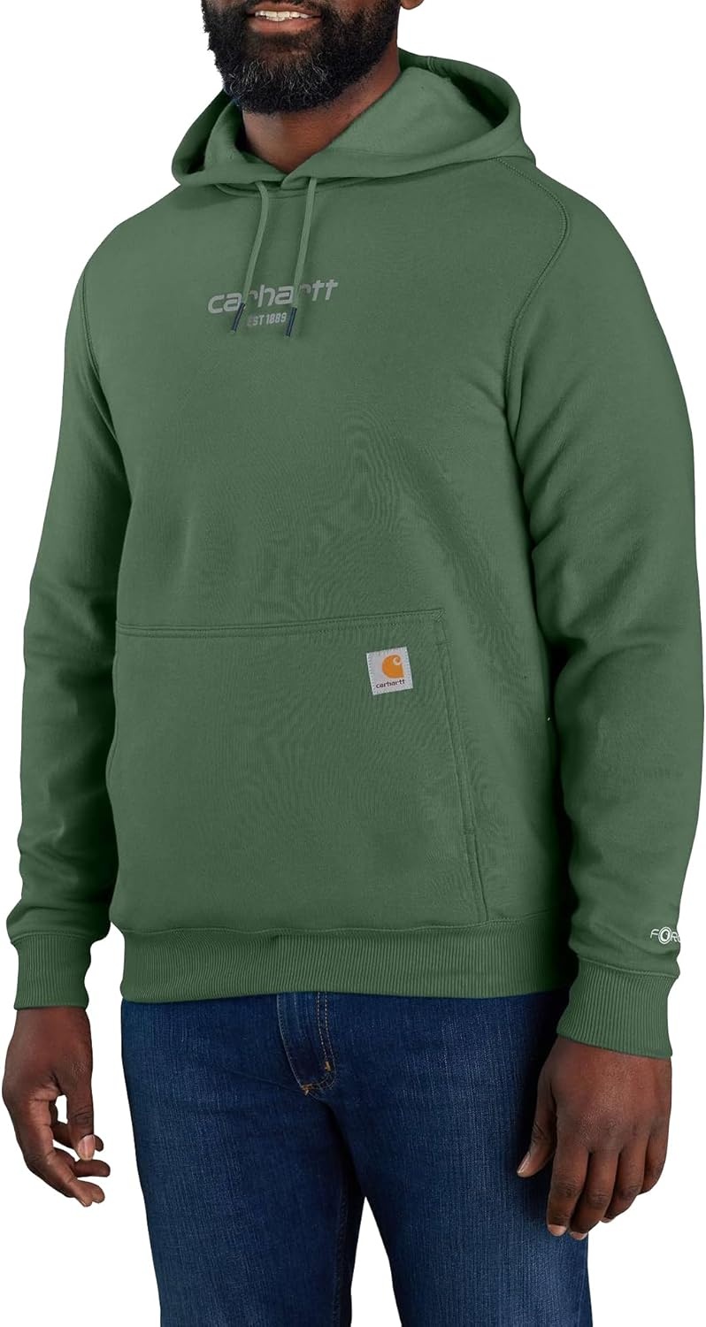 image:imageCarhartt Mens 106655 Force Relaxed Fit Lightweight Logo Graphic SweatFrosted Balsam