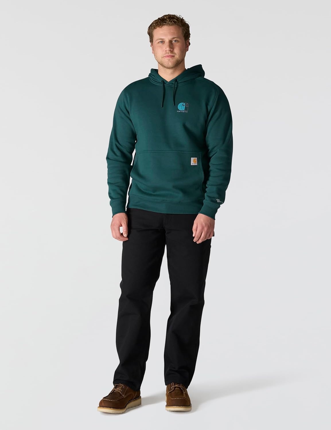 image:imageCarhartt Mens 106655 Force Relaxed Fit Lightweight Logo Graphic SweatGreenstone