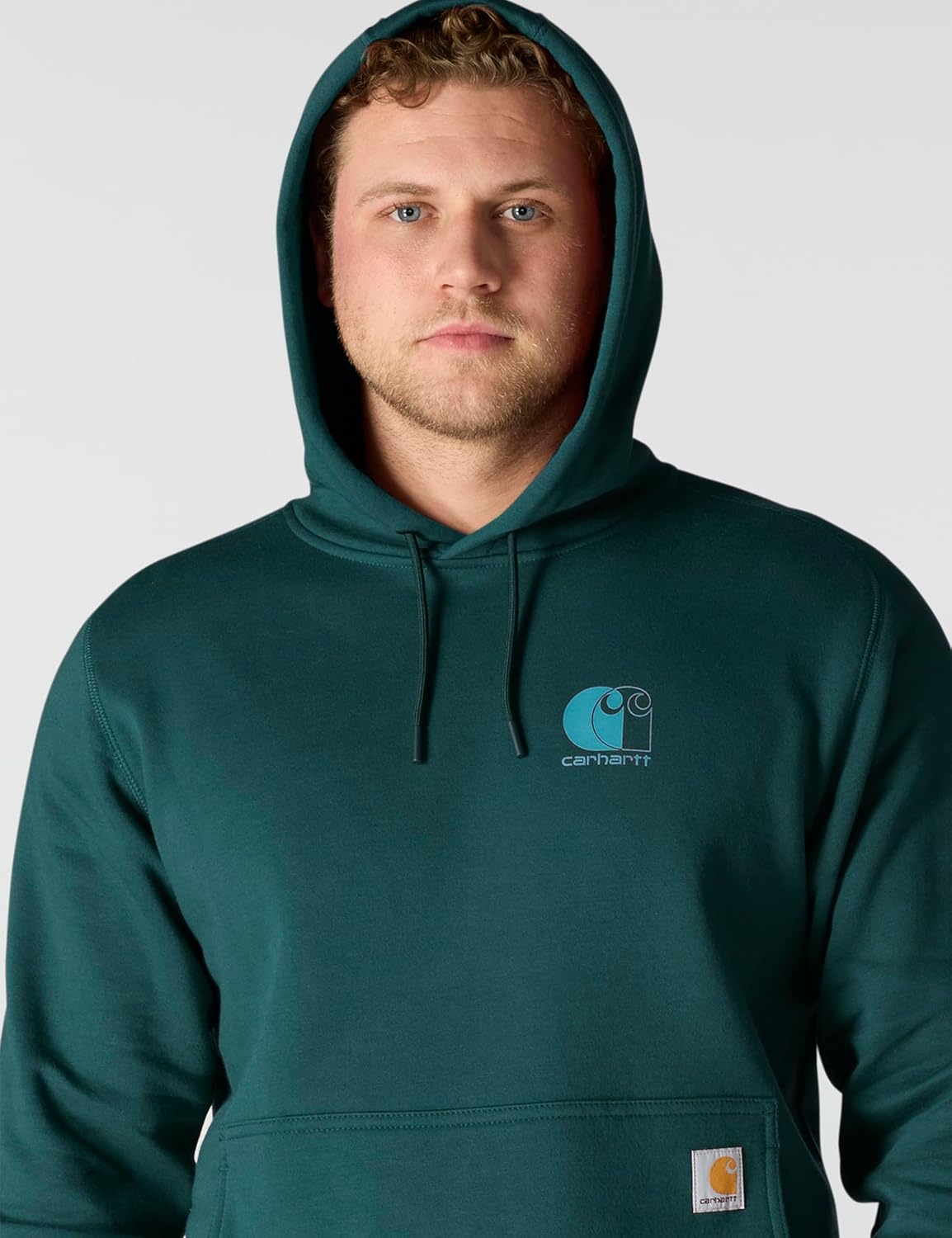 image:imageCarhartt Mens 106655 Force Relaxed Fit Lightweight Logo Graphic SweatGreenstone