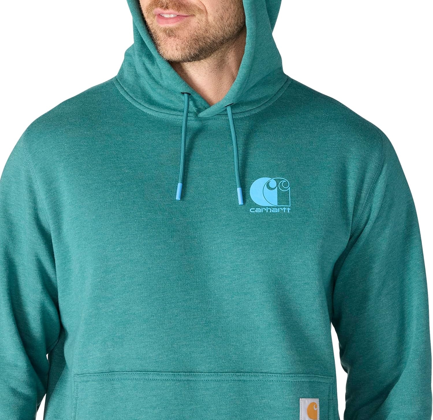 image:imageCarhartt Mens 106655 Force Relaxed Fit Lightweight Logo Graphic SweatTransformative Teal Heather