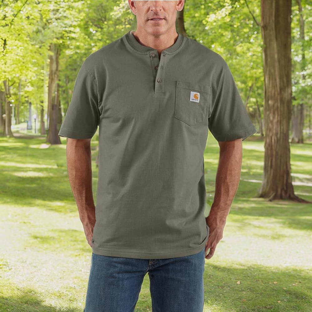 image:imageCarhartt Mens Dearborn Loose Henley TShirtDusty Olive