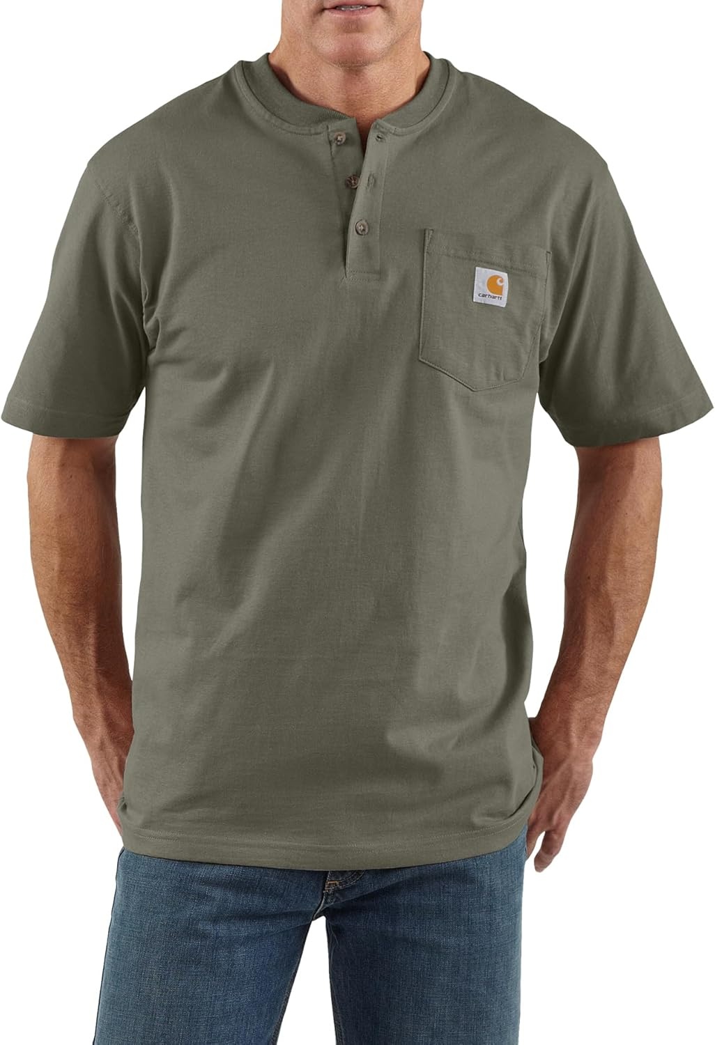 image:imageCarhartt Mens Dearborn Loose Henley TShirtDusty Olive