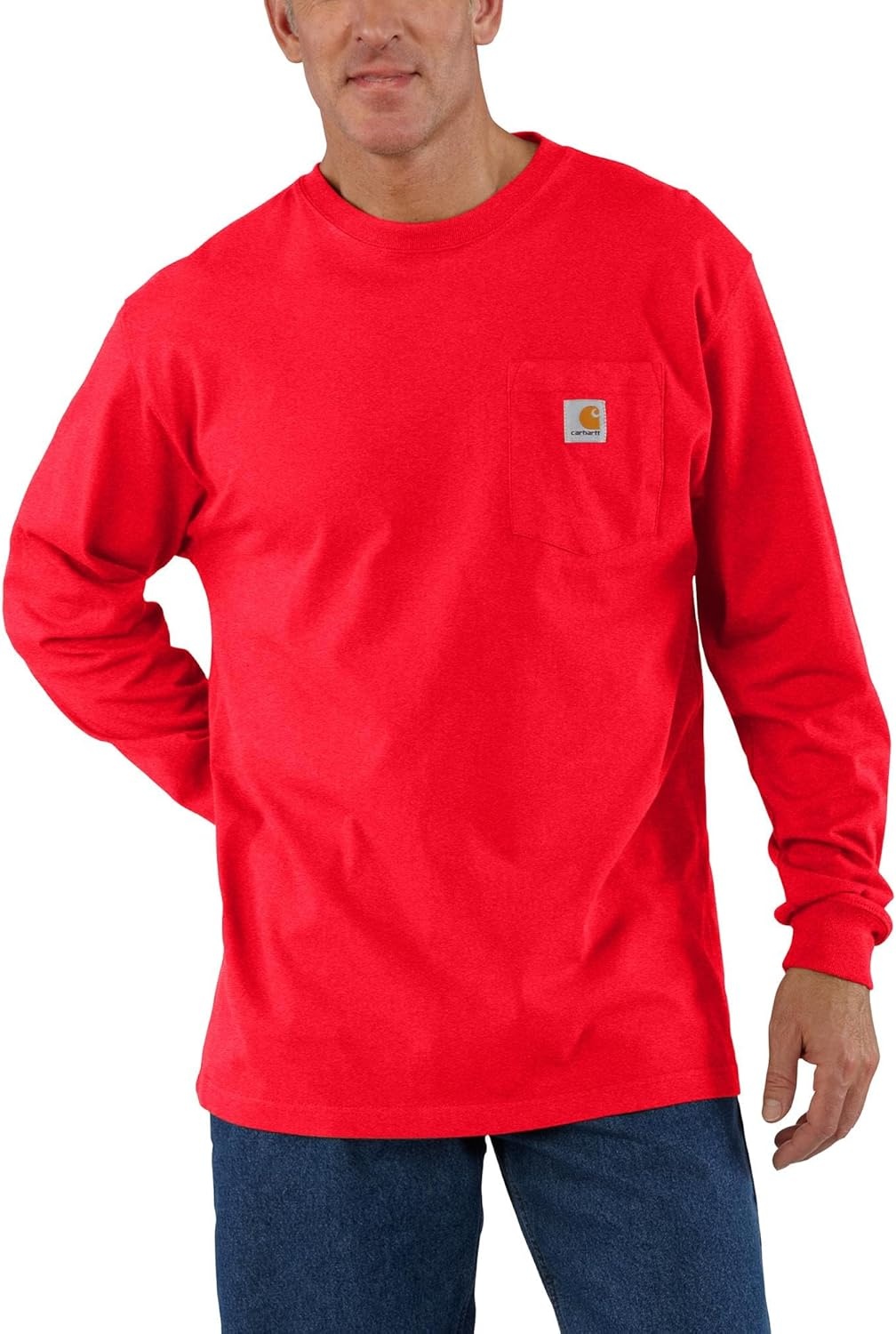 image:imageCarhartt Mens Dearborn Loose LS TShirtFire Red Heather