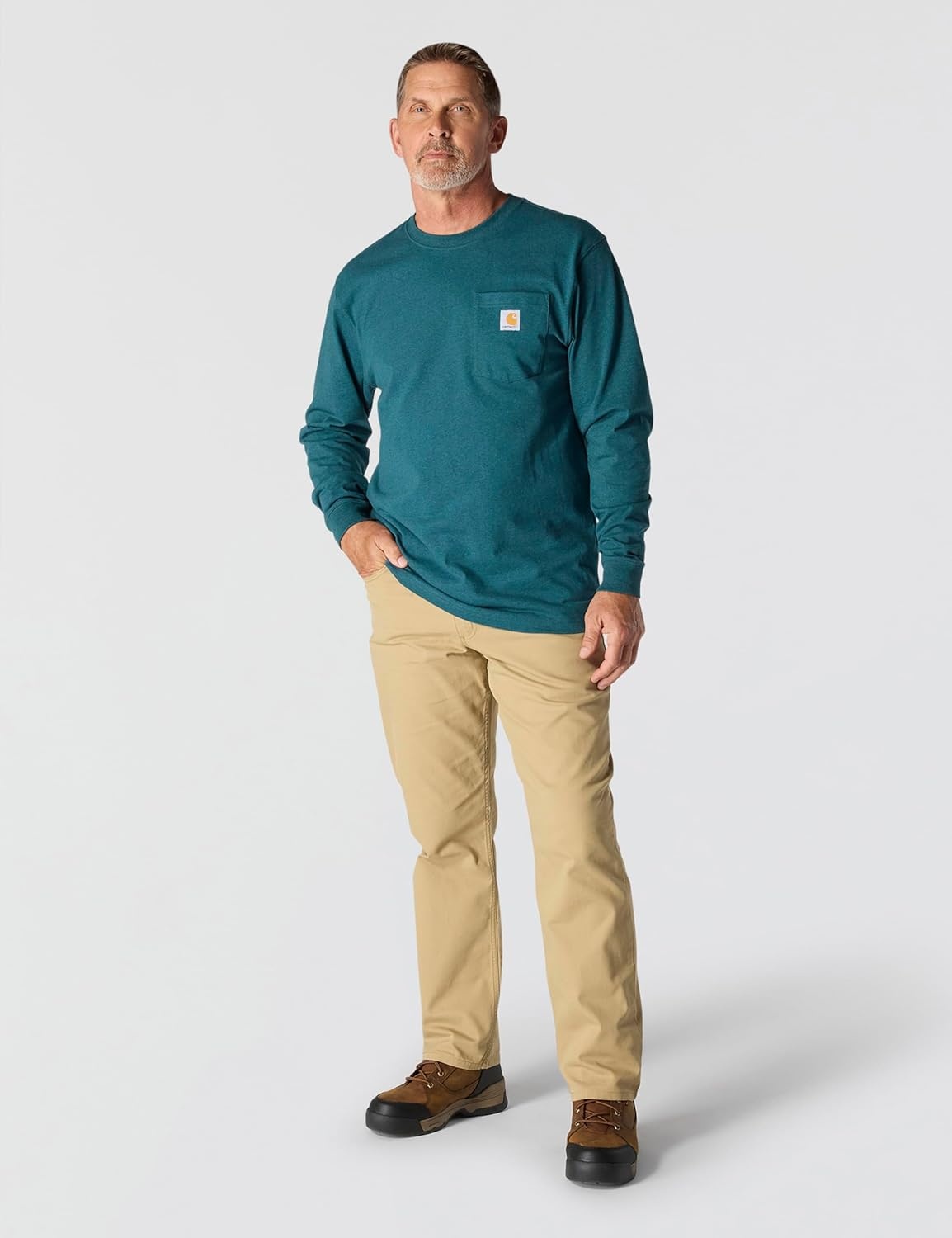 image:imageCarhartt Mens Dearborn Loose LS TShirtGreenstone Heather