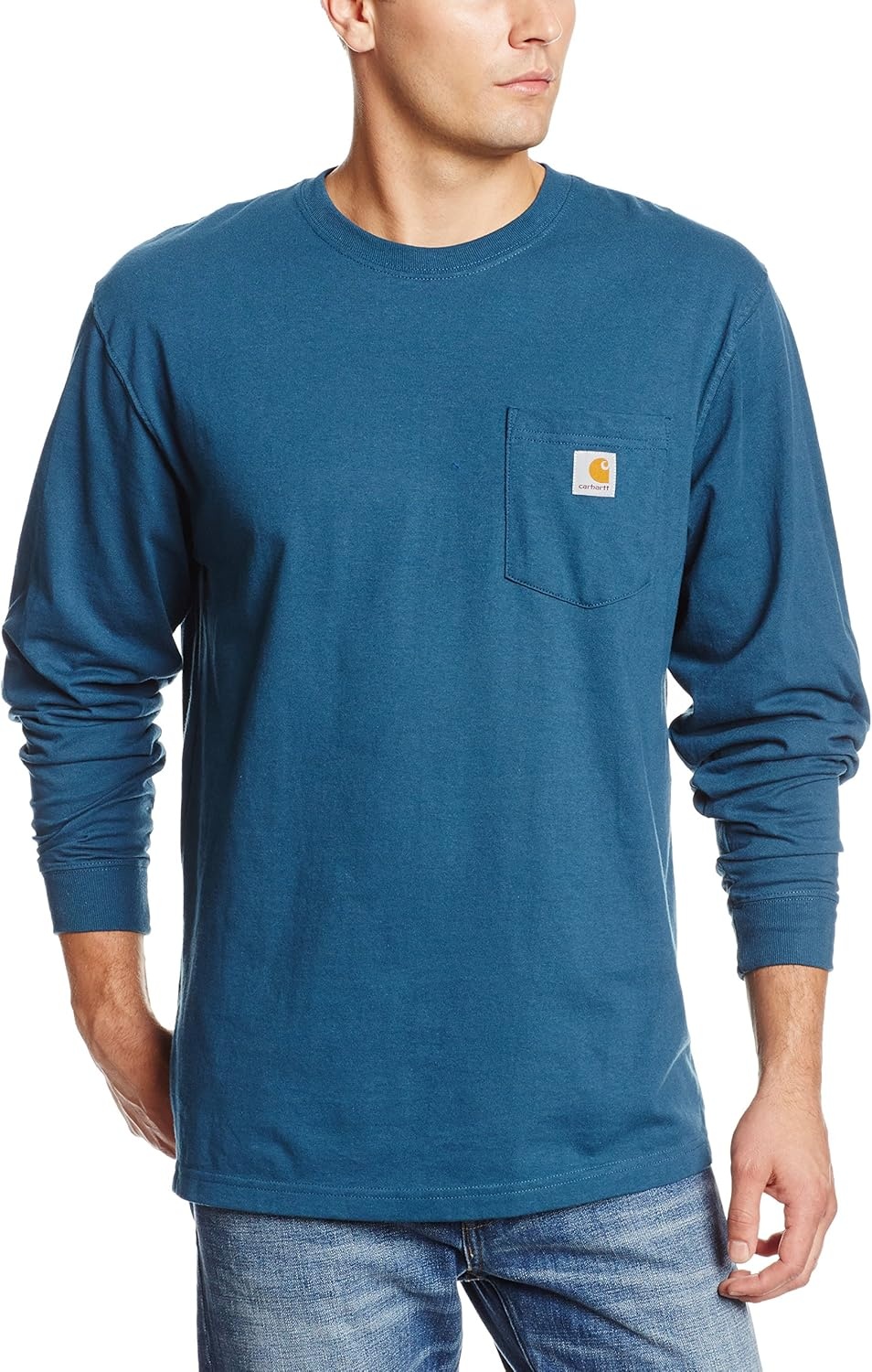 image:imageCarhartt Mens Dearborn Loose LS TShirtStream Blue