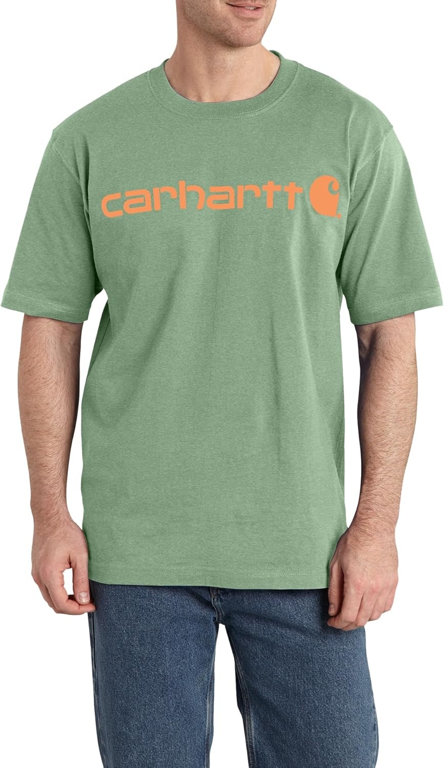 image:imageCarhartt Mens Dearborn Loose Logo TShirtLoden Frost Heather