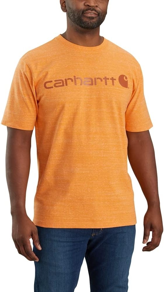 image:imageCarhartt Mens Dearborn Loose Logo TShirtMarigold Snow Heather