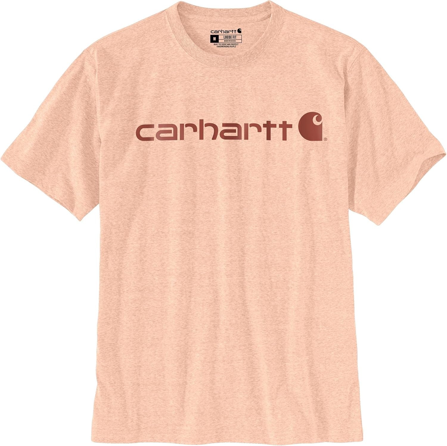 image:imageCarhartt Mens Dearborn Loose Logo TShirtPale Apricot Snow Heather