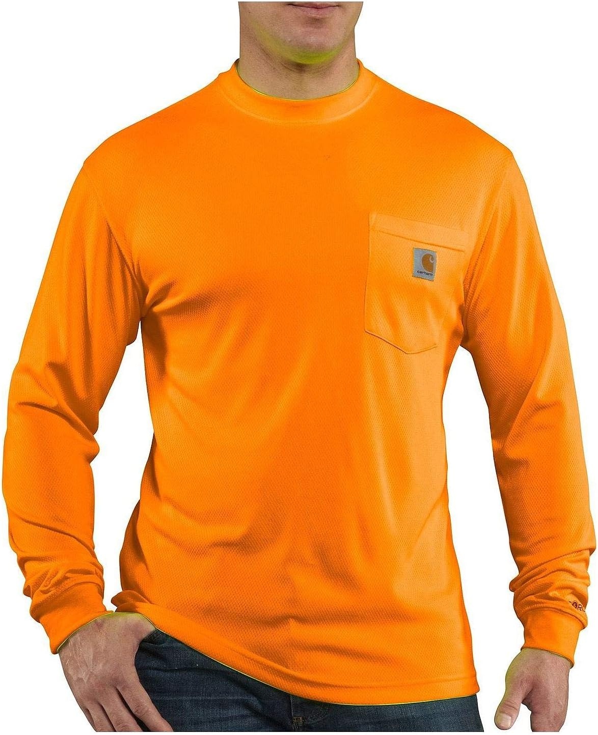 image:imageCarhartt Mens Force Relaxed Color Enhanced LS TShirtBright Orange
