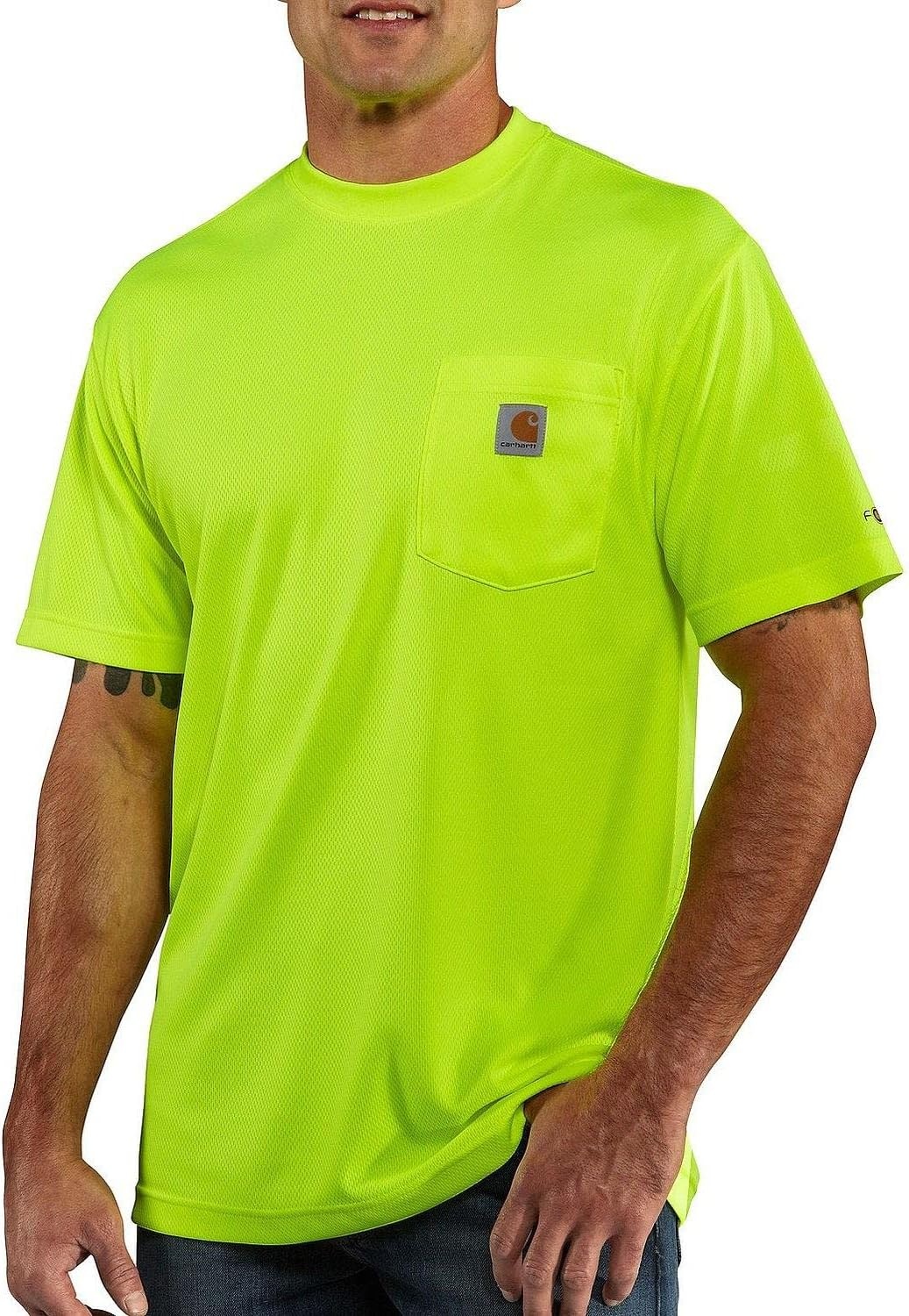 image:imageCarhartt Mens Force Relaxed Color Enhanced TShirtBrite Lime