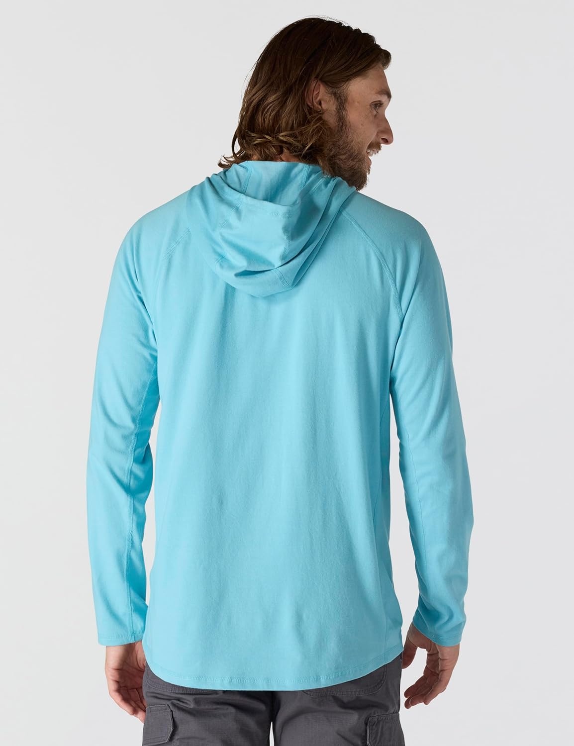 image:imageCarhartt Mens Force Relaxed Fit Midweight LongSleeve Logo Graphic Hooded TShirtDusted Aqua